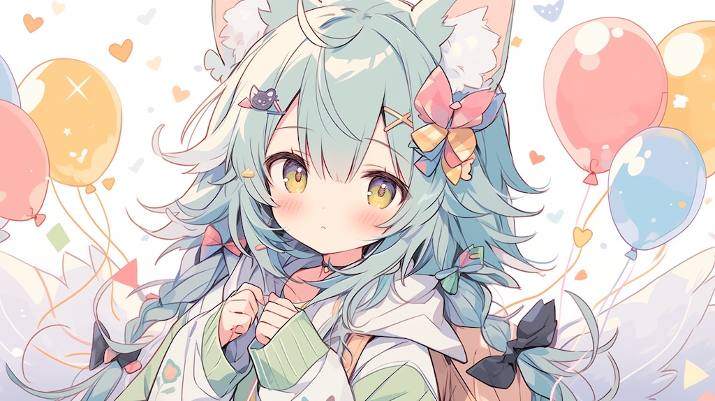 猫耳少女と夢のバルーンパーティー