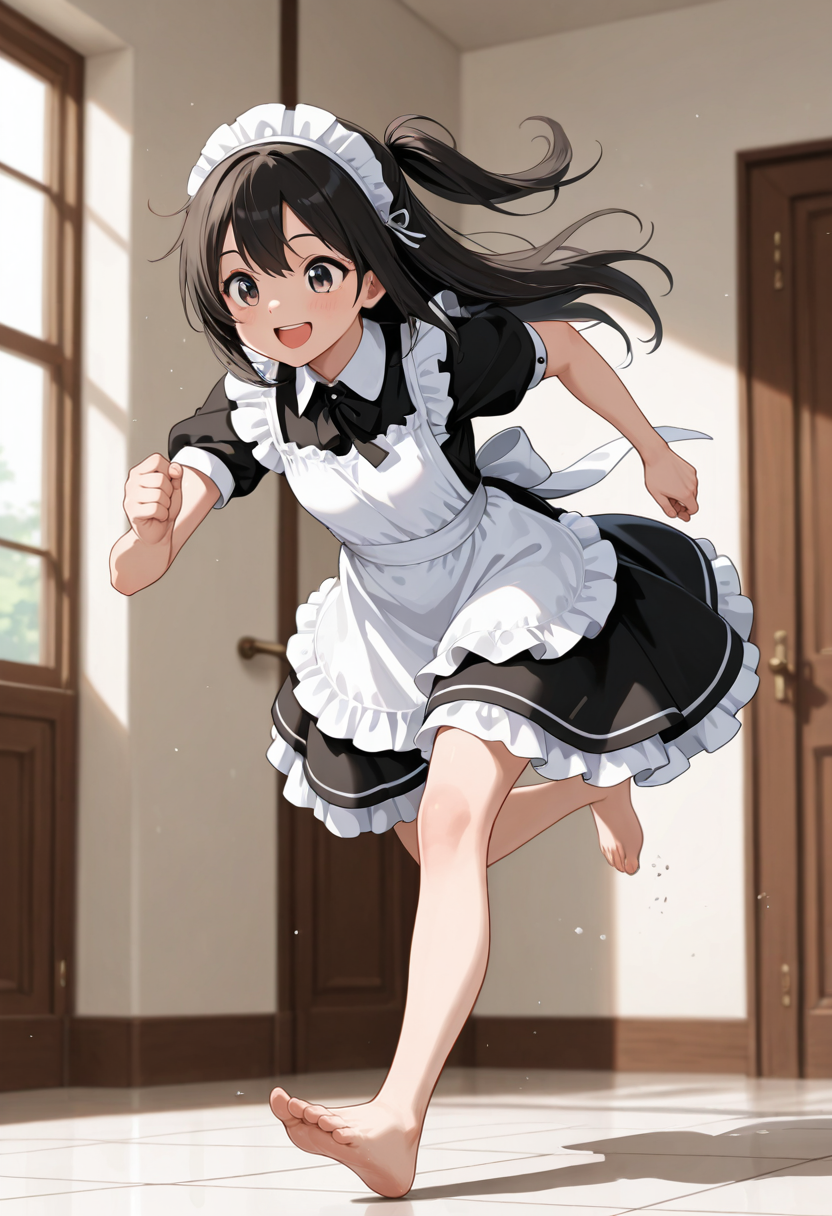 駆け出すメイド | の人気AIイラスト・グラビア
