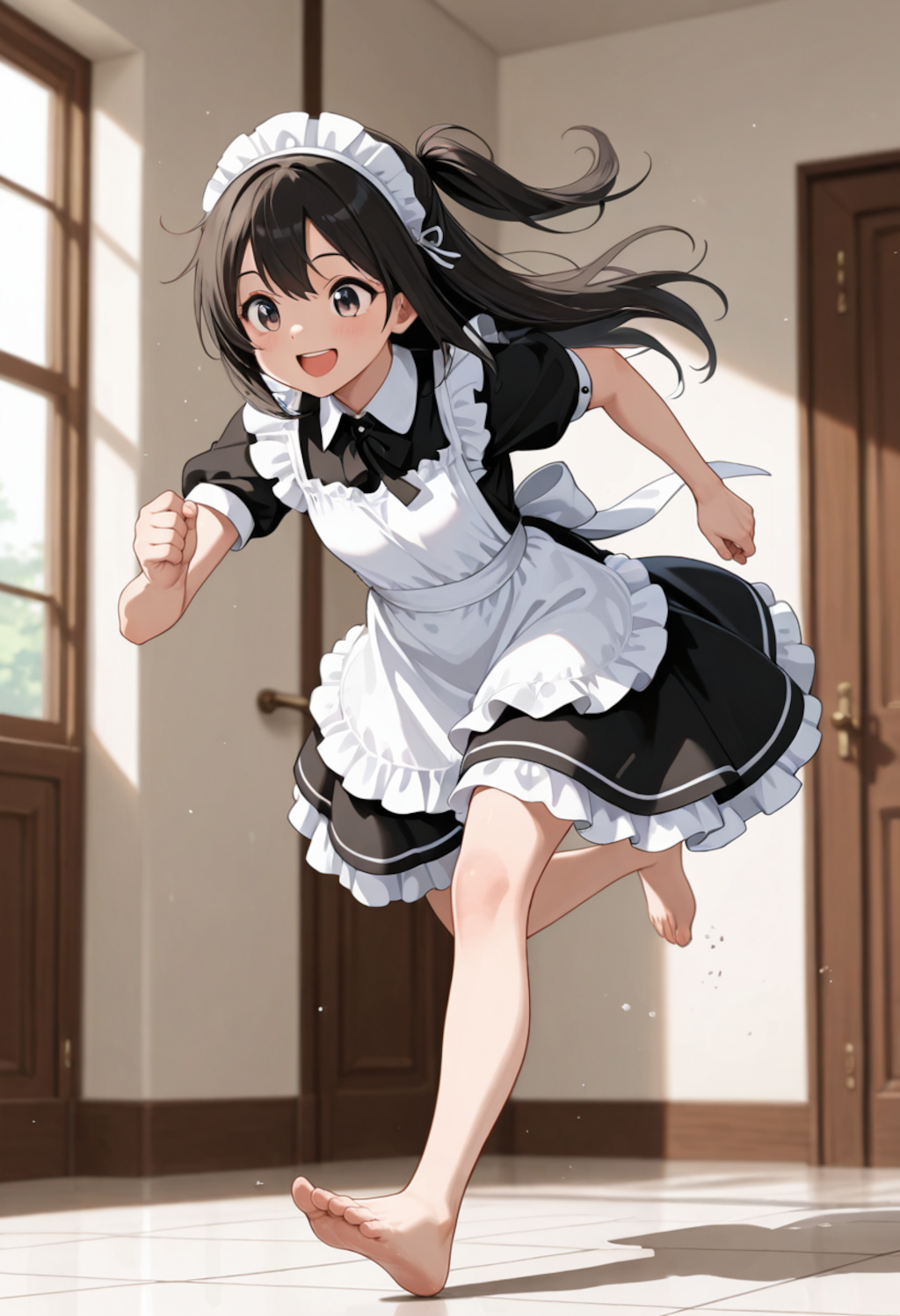 駆け出すメイド