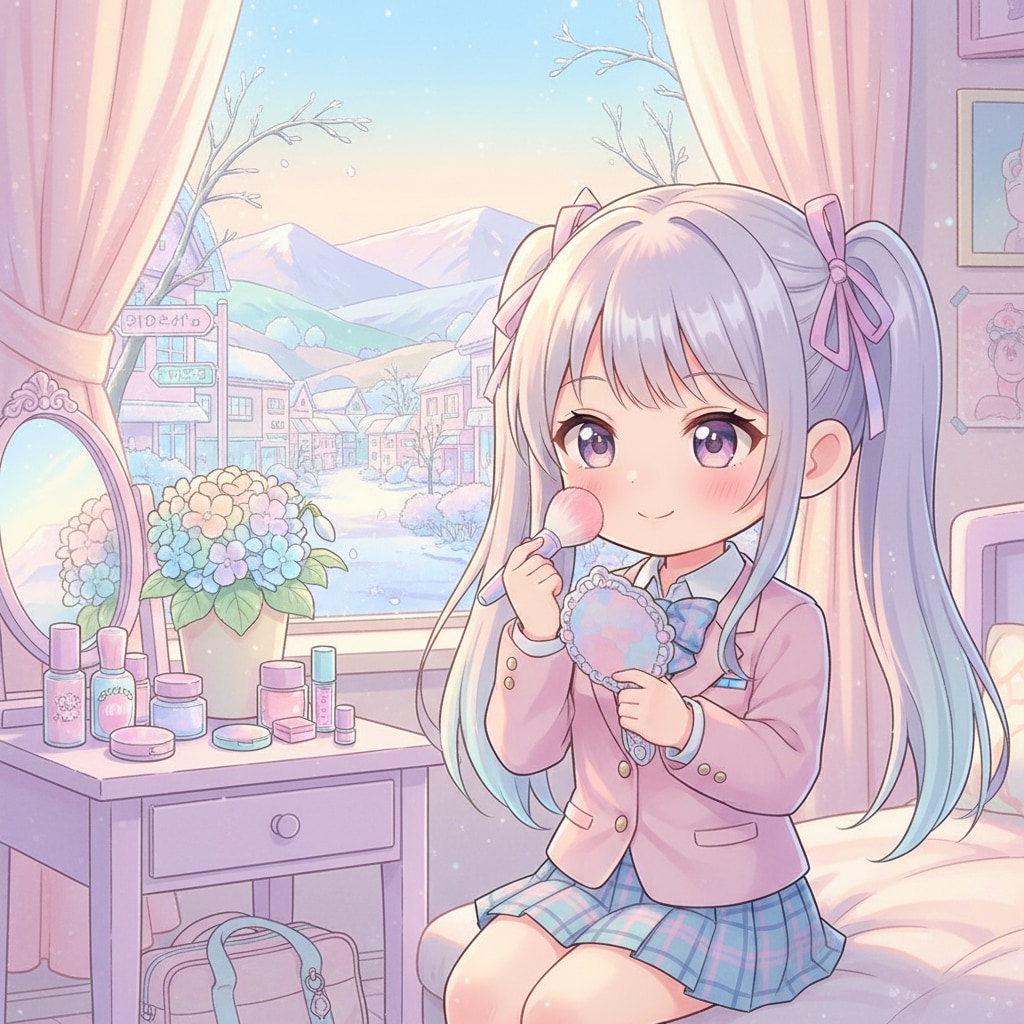 銀ツイさん。冬朝メイクchibi. パステルカラー。 | の人気AIイラスト・グラビア