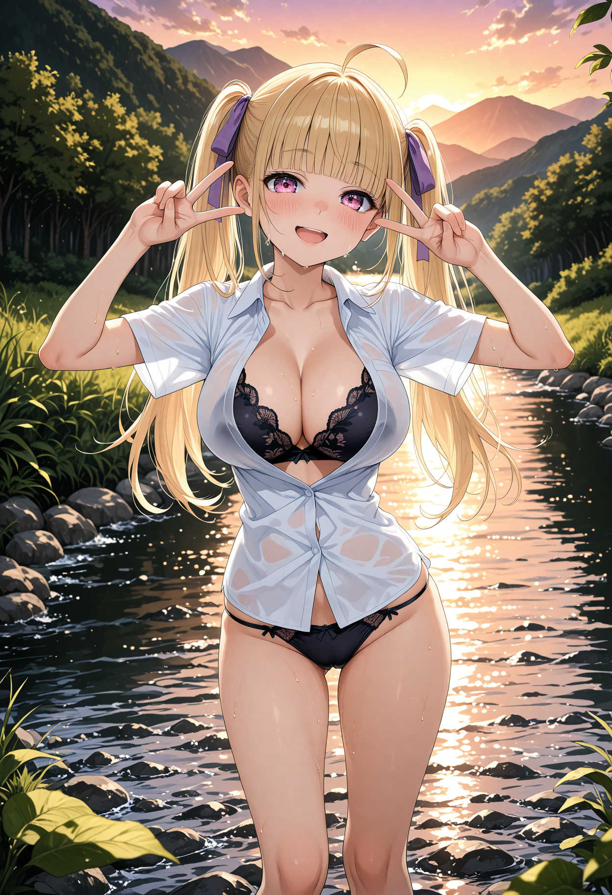 すけすけ黒下着