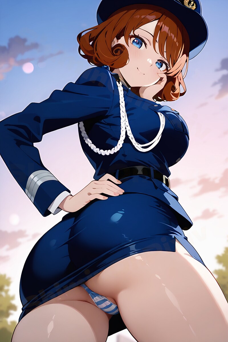 婦警さんのぴっちりタイトスカートパンチラ / Female police's pencil skirt and panties