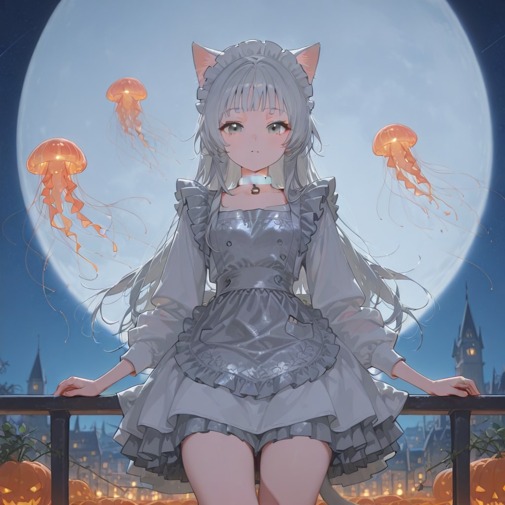 夜になると灯り代わりになるクラゲが飛んでいる世界線の上流階級の少女