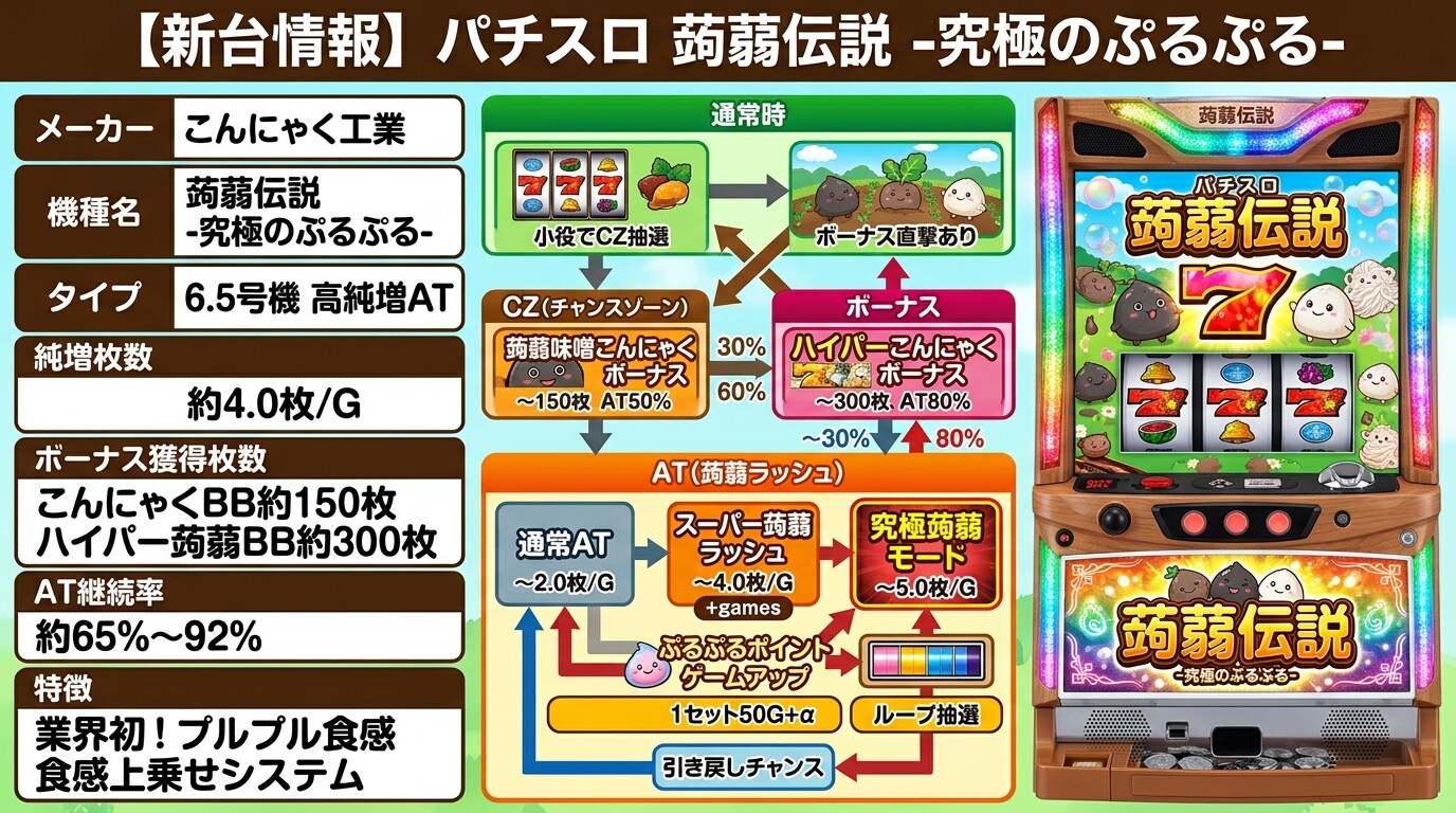 こんにゃくのパチスロ機を考えてもらった