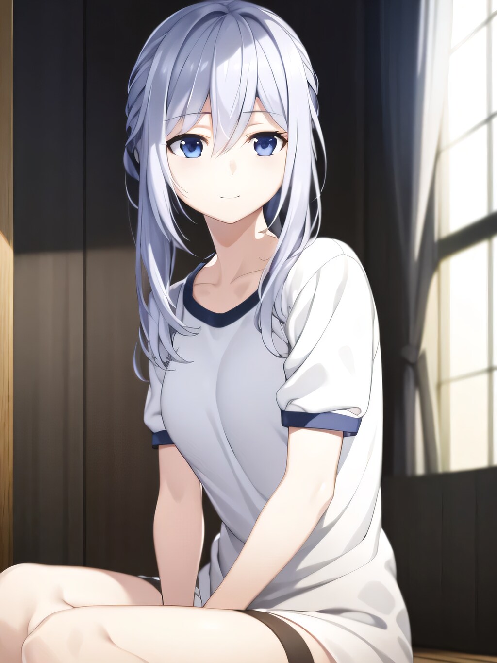 銀髪ロングで体操服の少女２