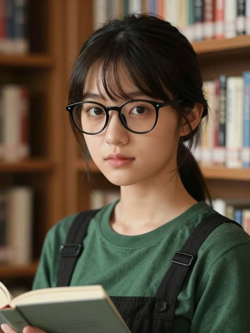 文学的なメガネ女子