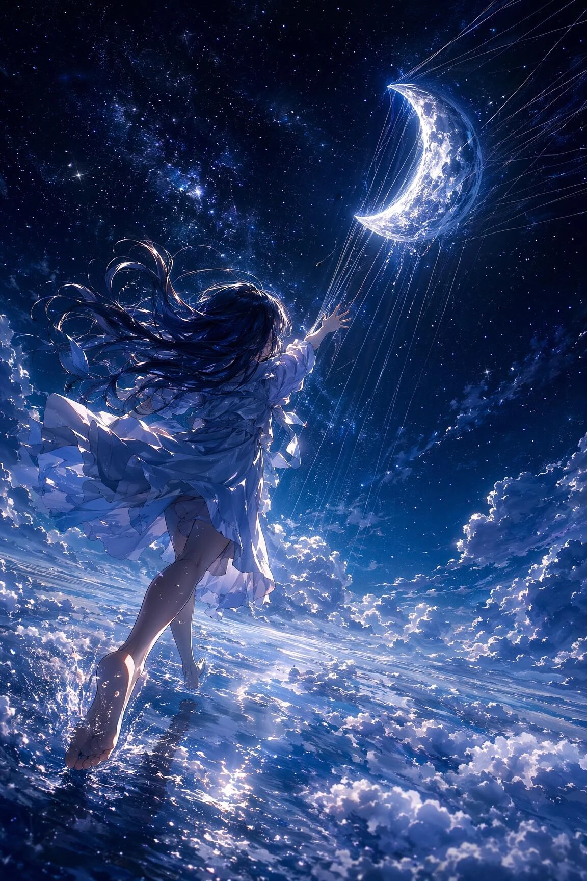 月を追いかける少女