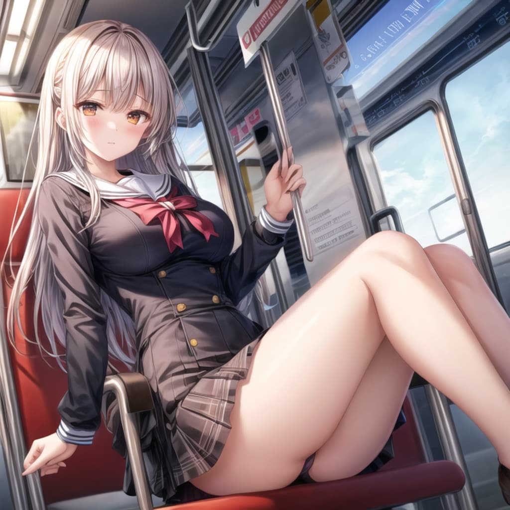 電車内パンチラ