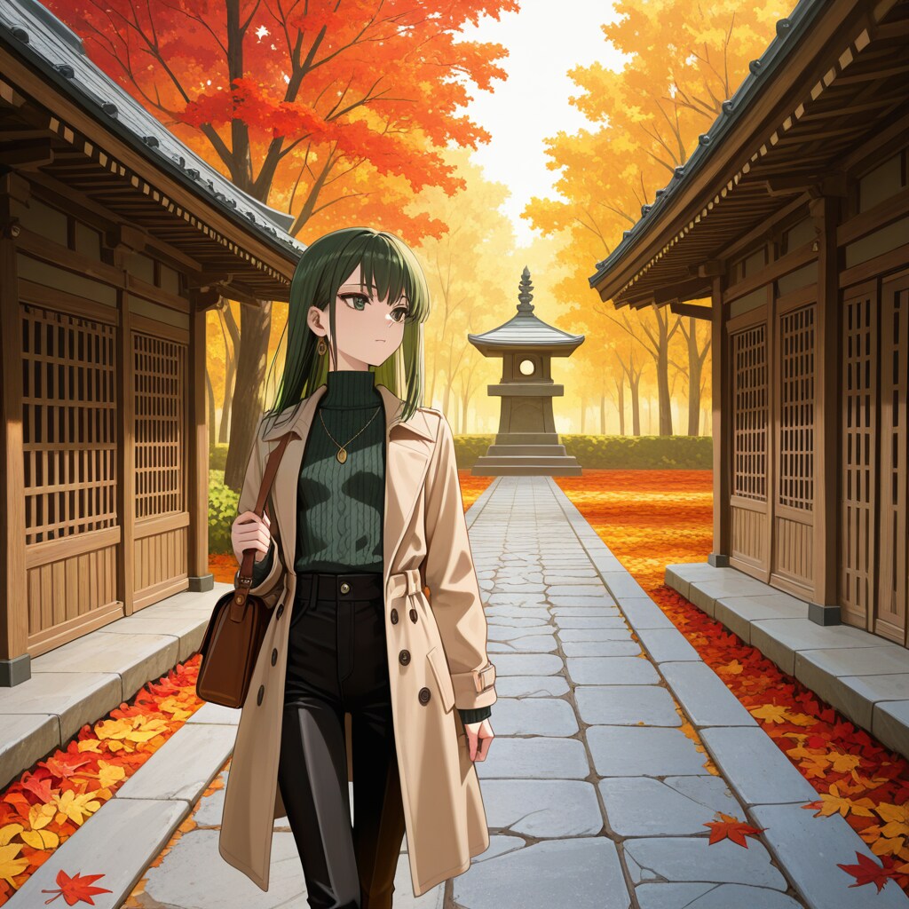 紅葉の参道と石塔 | の人気AIイラスト・グラビア