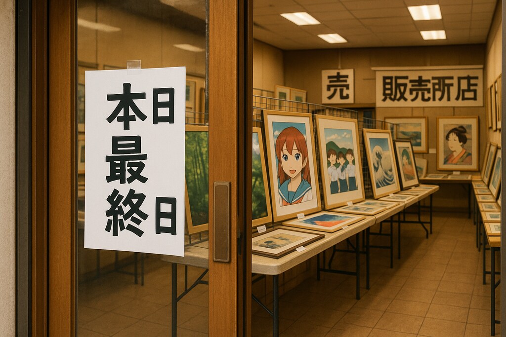 張り紙、本日最終日