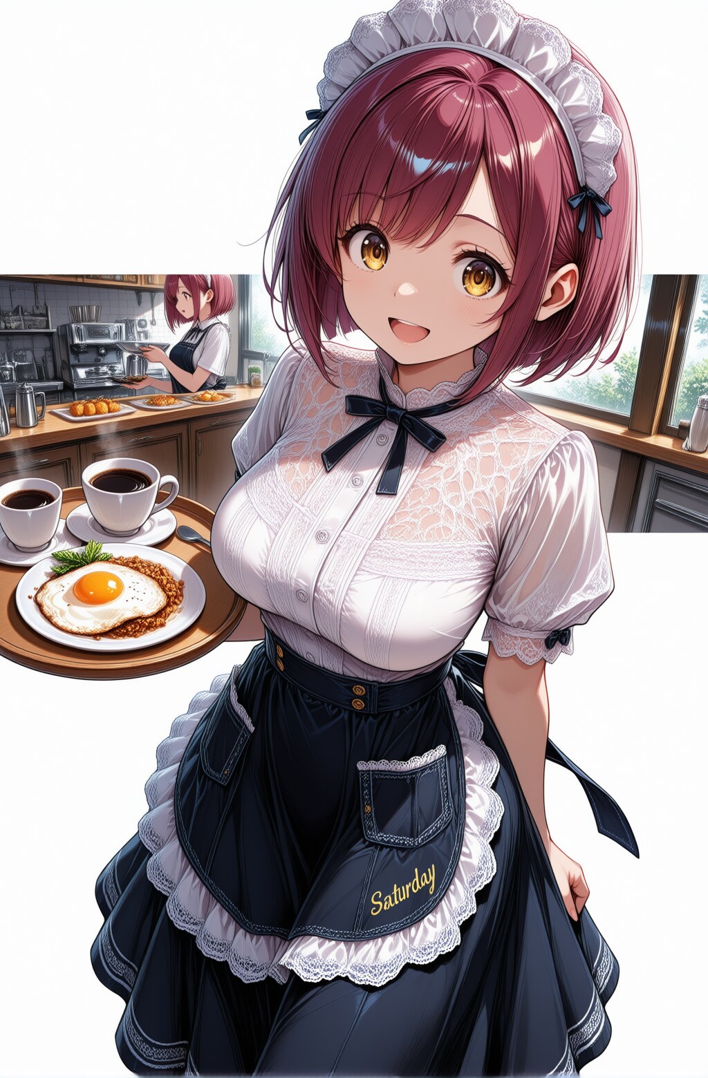 おはようございます（挨拶メイドの芽衣ちゃん） | の人気AIイラスト・グラビア