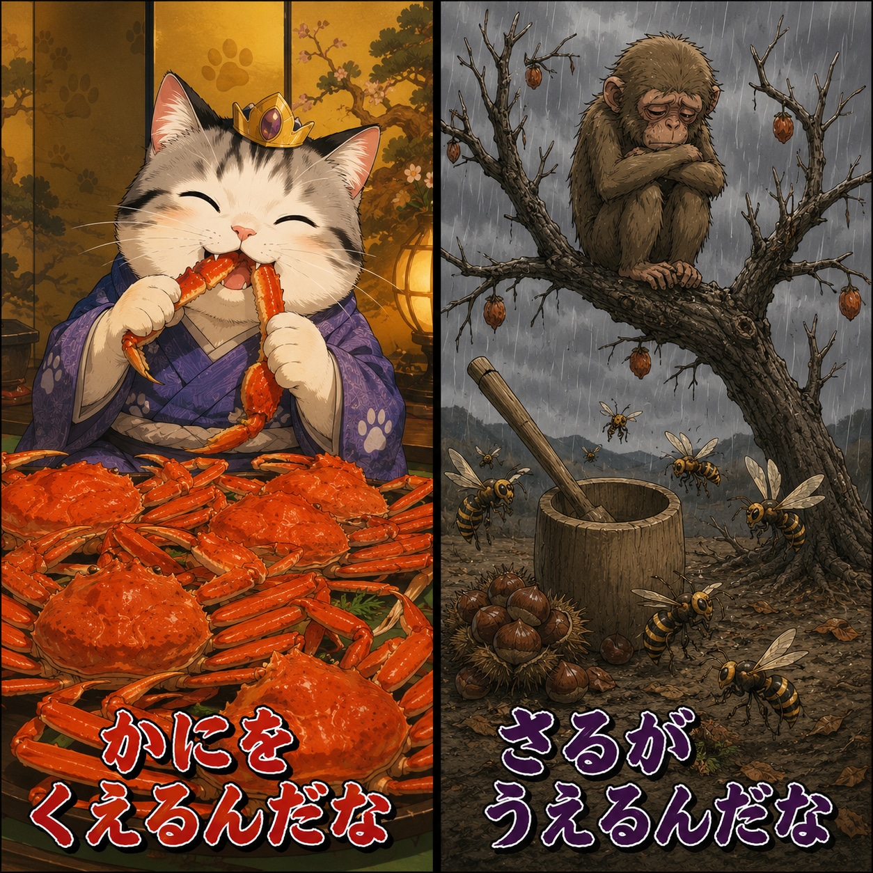 かにをくえるんだな の対義語