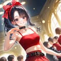 紅いドレスとポニーテール 4枚目