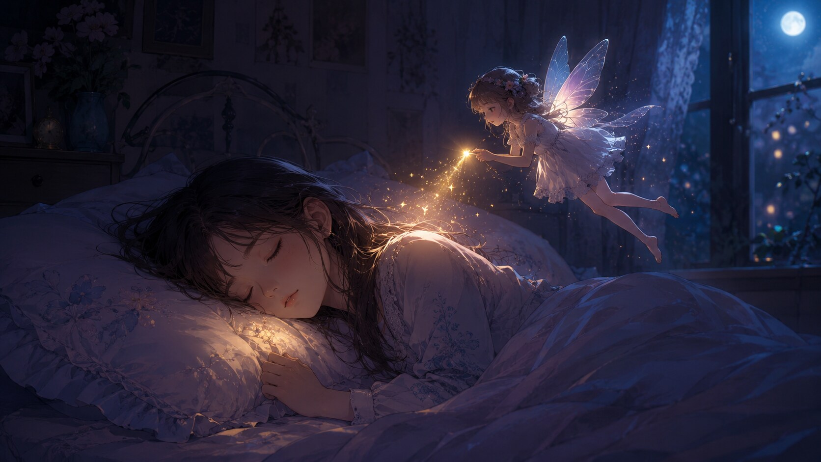 安らかに眠る少女と妖精 (フェアリー②)