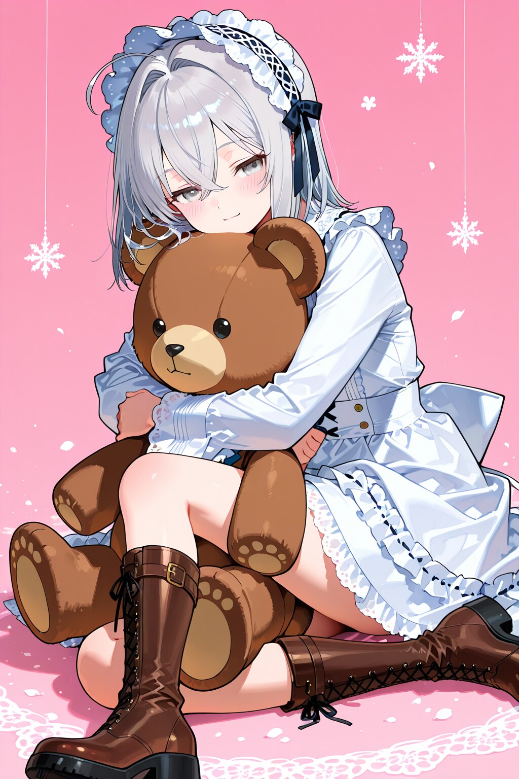 ぬいぐるみをギュッ