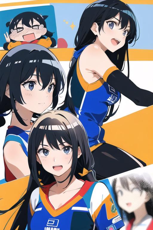 漫画のコマ割りぽいスポーツ風景 | の人気AIイラスト・グラビア