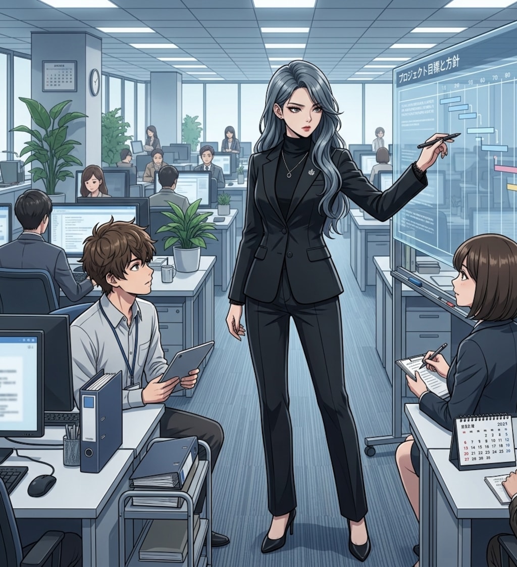 銀髪のキャリアウーマン姉さん