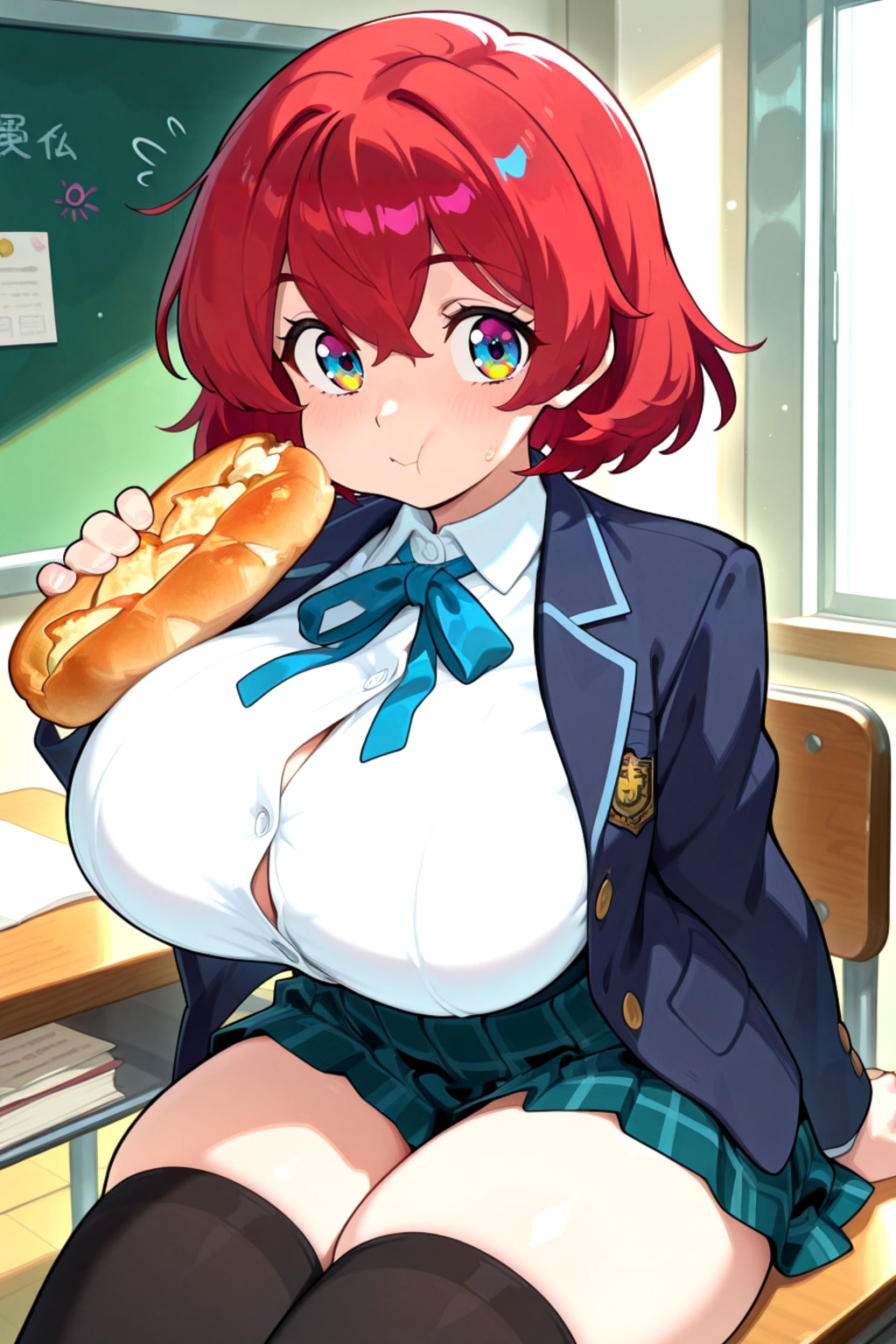 ほっぺも胸もパンパン