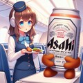 機内食を運ぶスチュワーデスの小さな女の子 4枚目