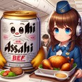機内食を運ぶスチュワーデスの小さな女の子 5枚目