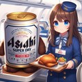 機内食を運ぶスチュワーデスの小さな女の子 6枚目