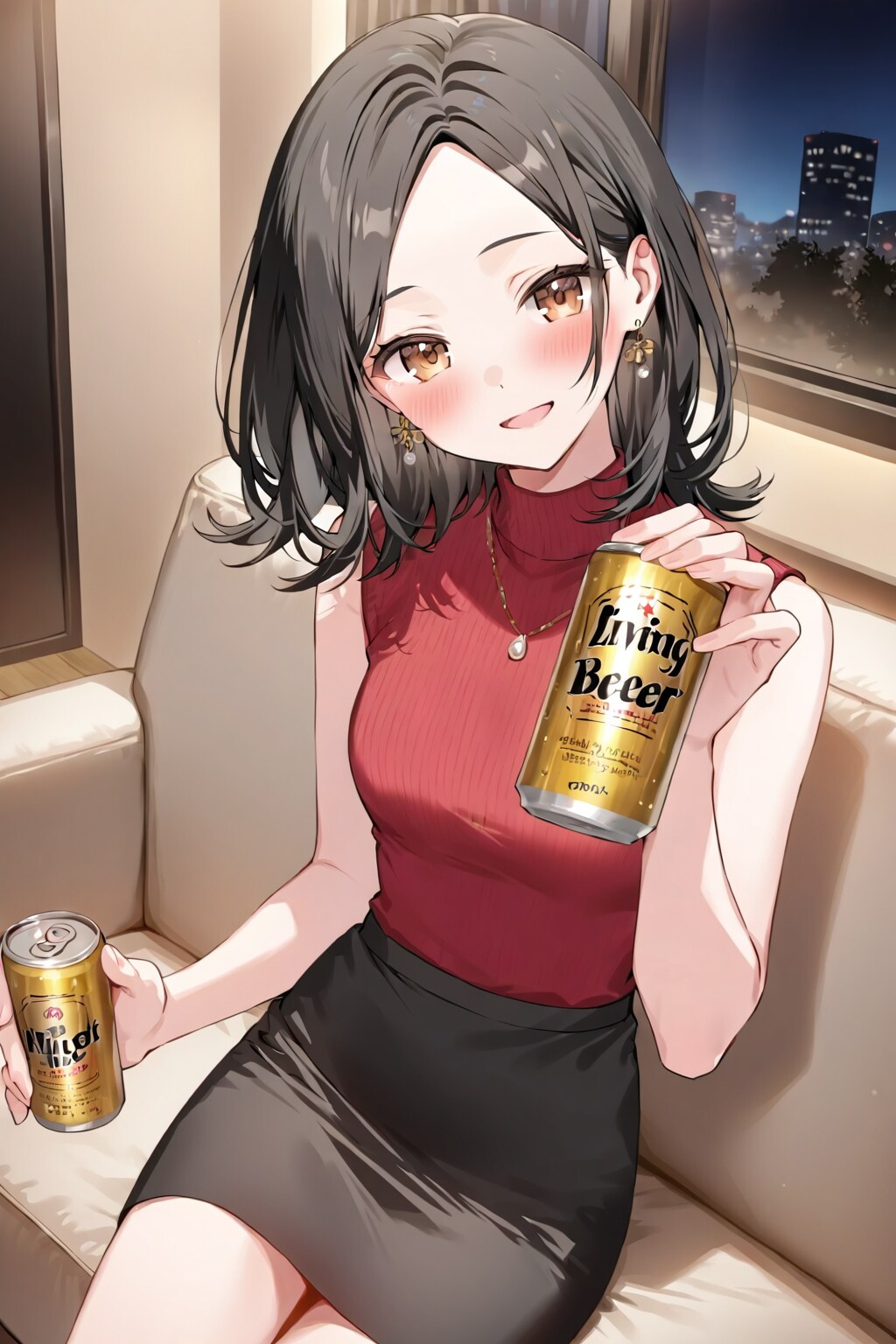 ビールを飲む女５