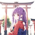 紫髪の女の子（初詣） 2枚目
