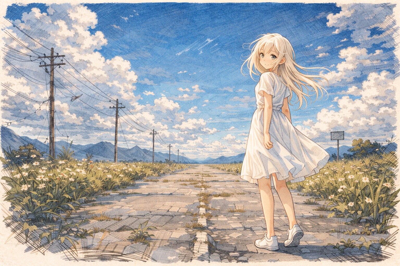 田舎の道 | の人気AIイラスト・グラビア