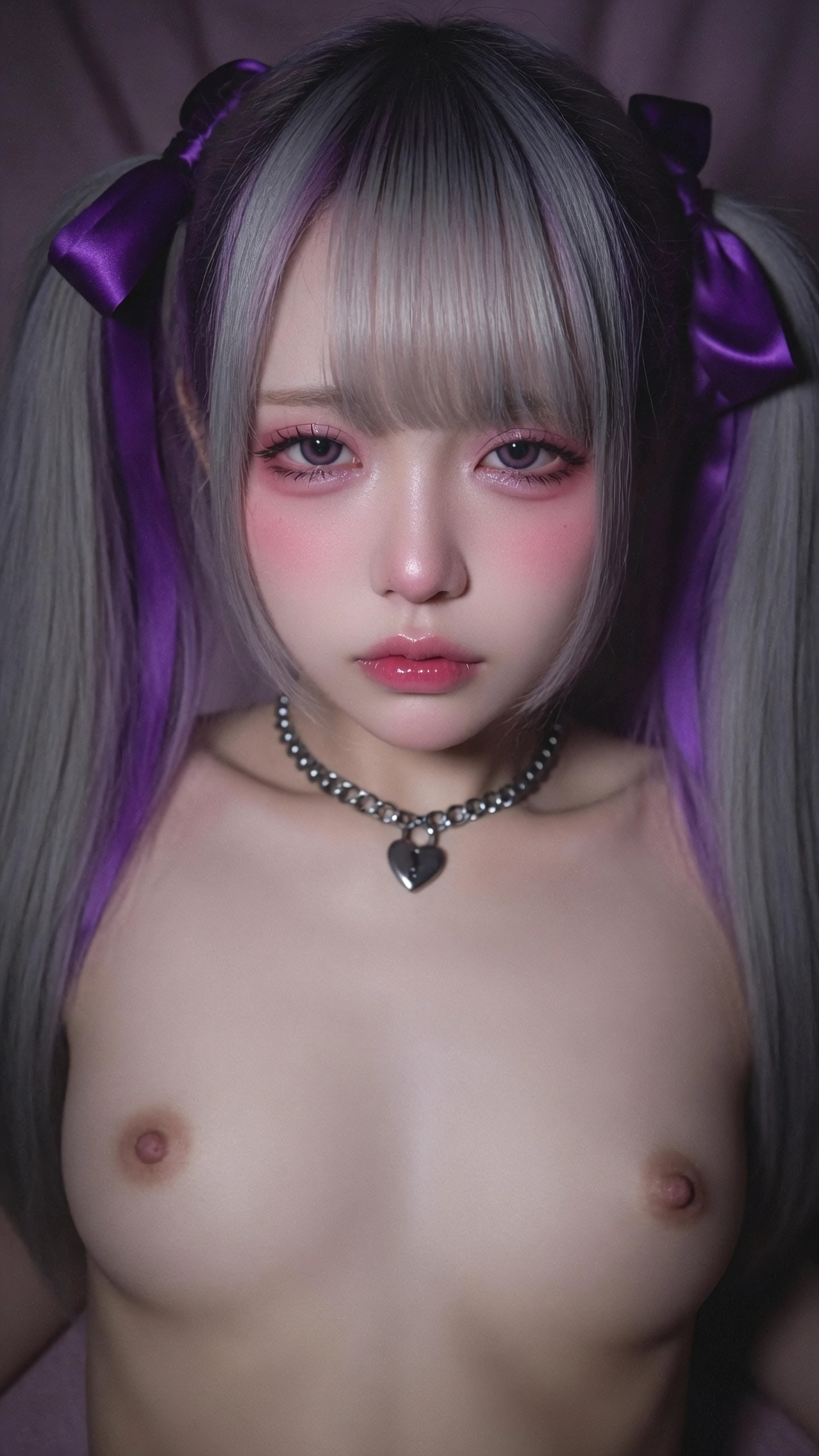 Violet Heart in Silver Twilight