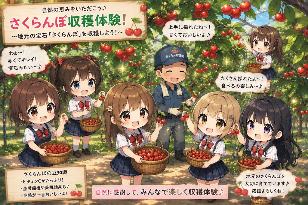 さくらんぼ収穫体験！３