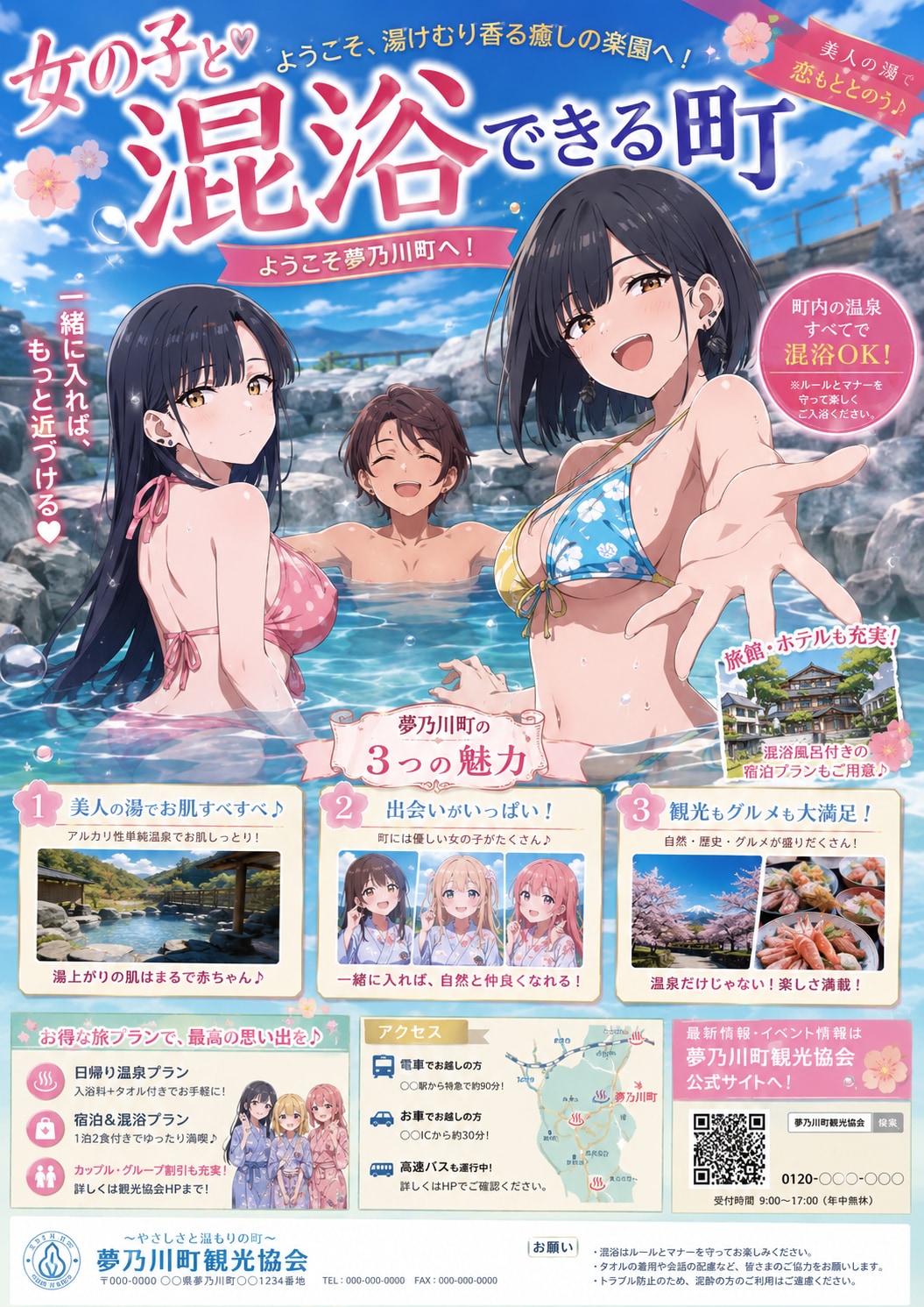女の子と混浴できる町