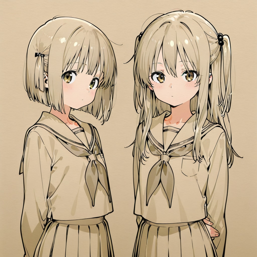 下書きの女の子
