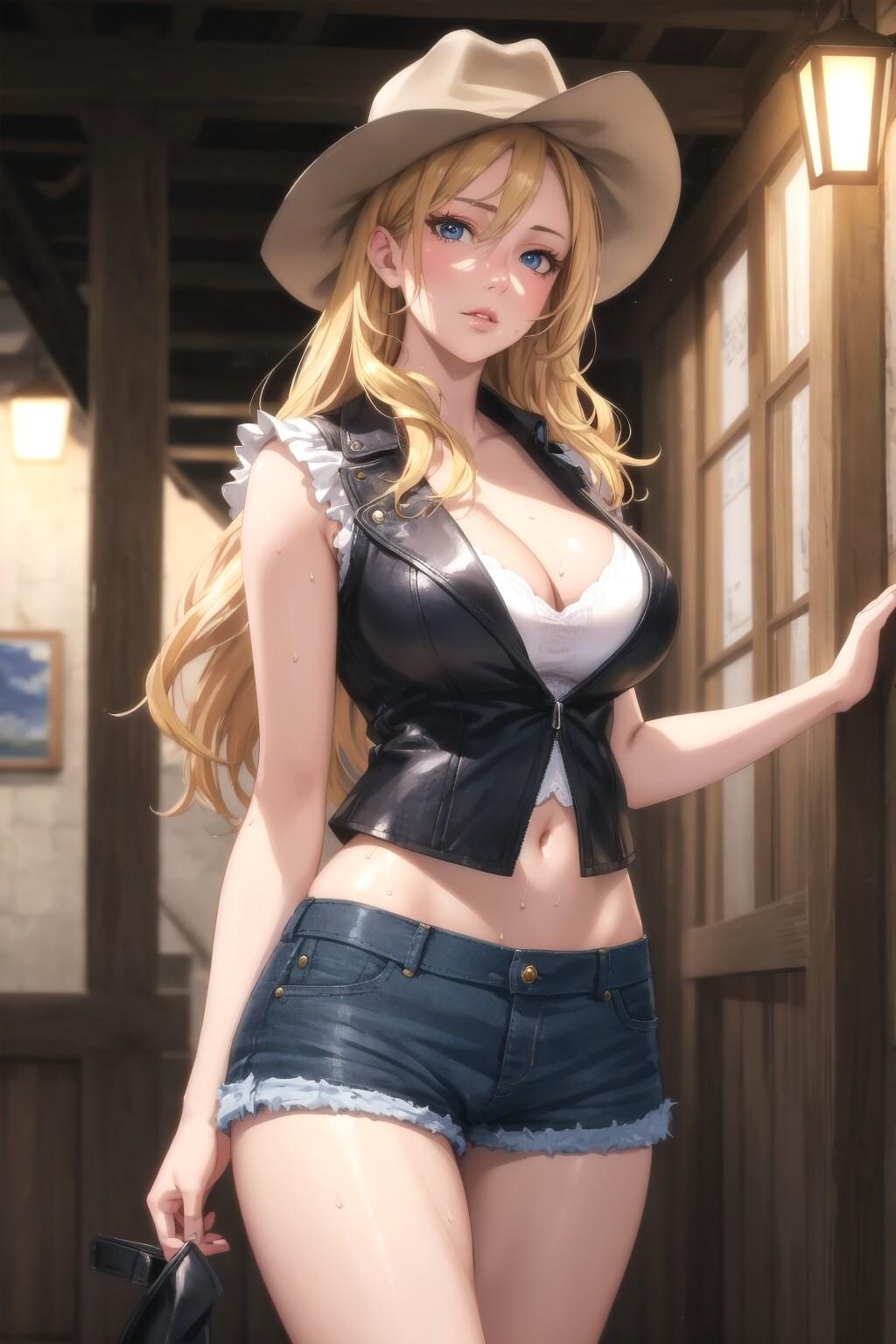 金髪カウガールお姉さん