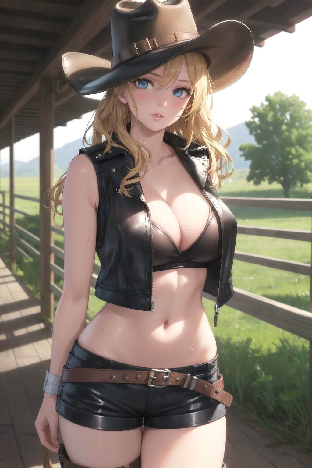 金髪カウガールお姉さん