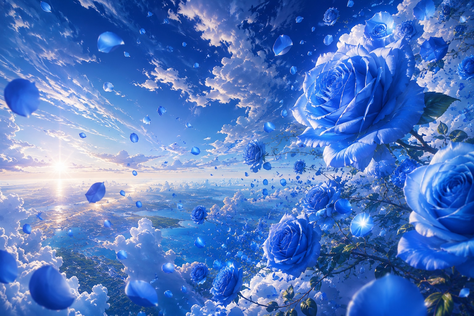 空に咲く青い薔薇