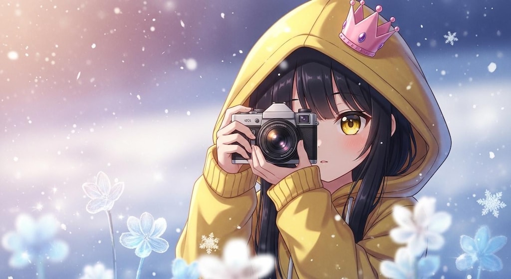 レンズ越しの氷のきらめき