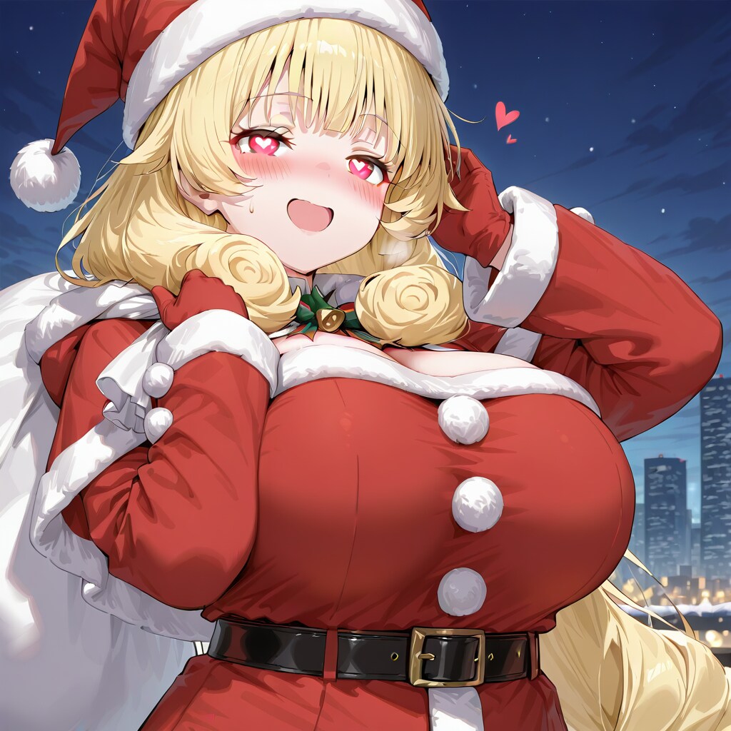 何故か肉食っぽさを感じるサンタクロースコスチュームなお姉さんｗ