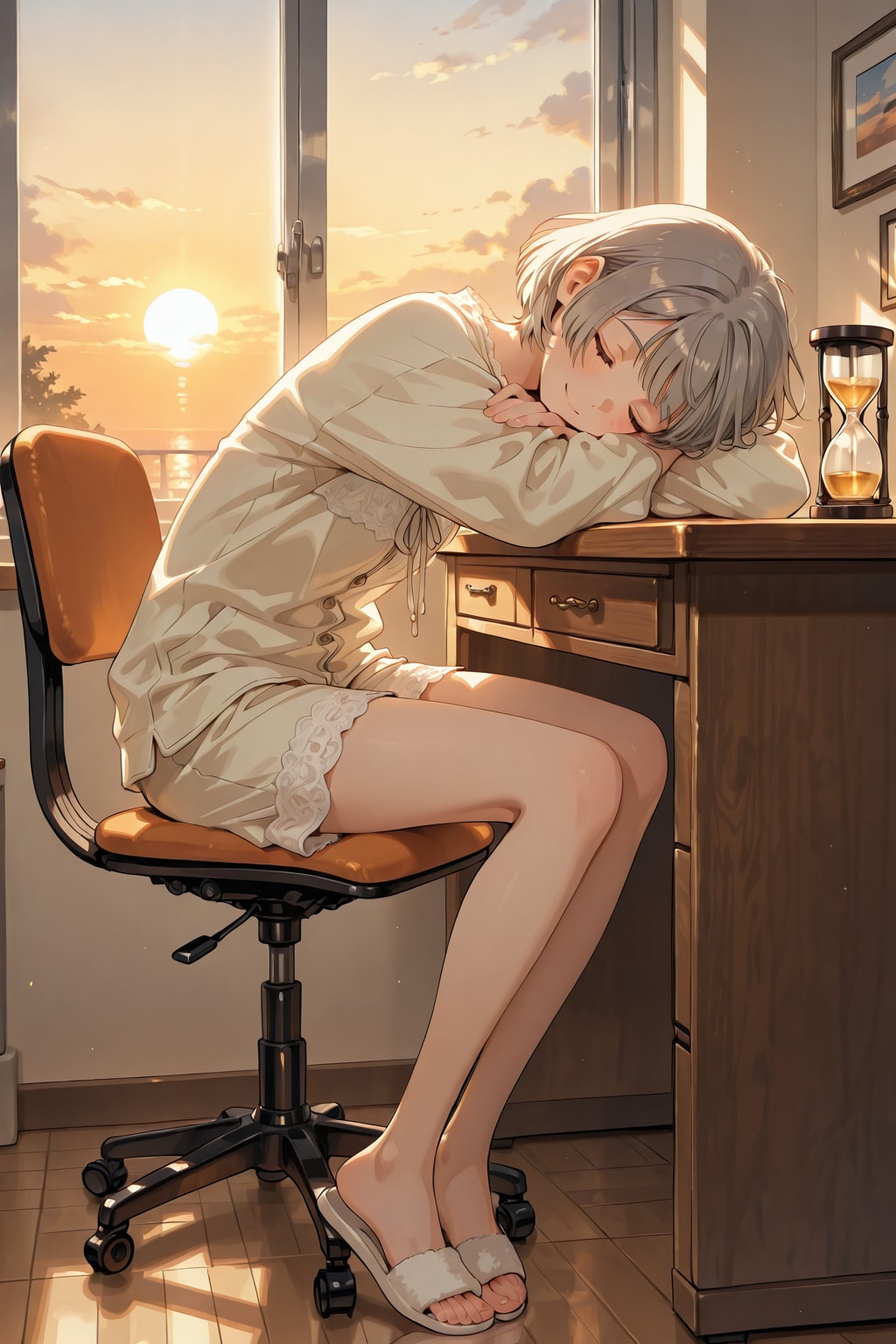 居眠りしちゃう女子