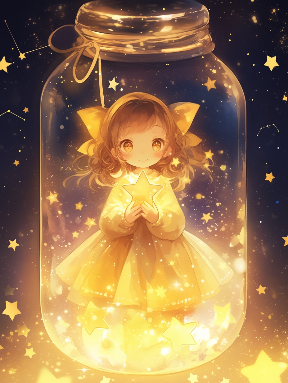 「瓶詰の少女」黄107 | の人気AIイラスト・グラビア