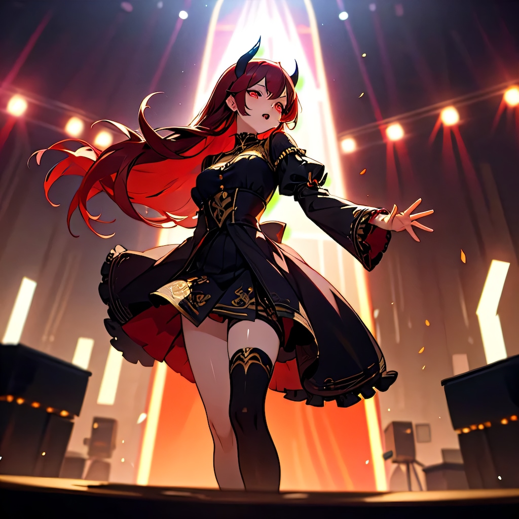 赤髪ロングで悪魔の少女