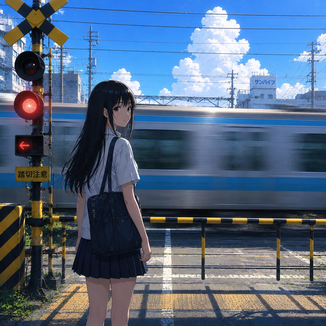 踏切の少女