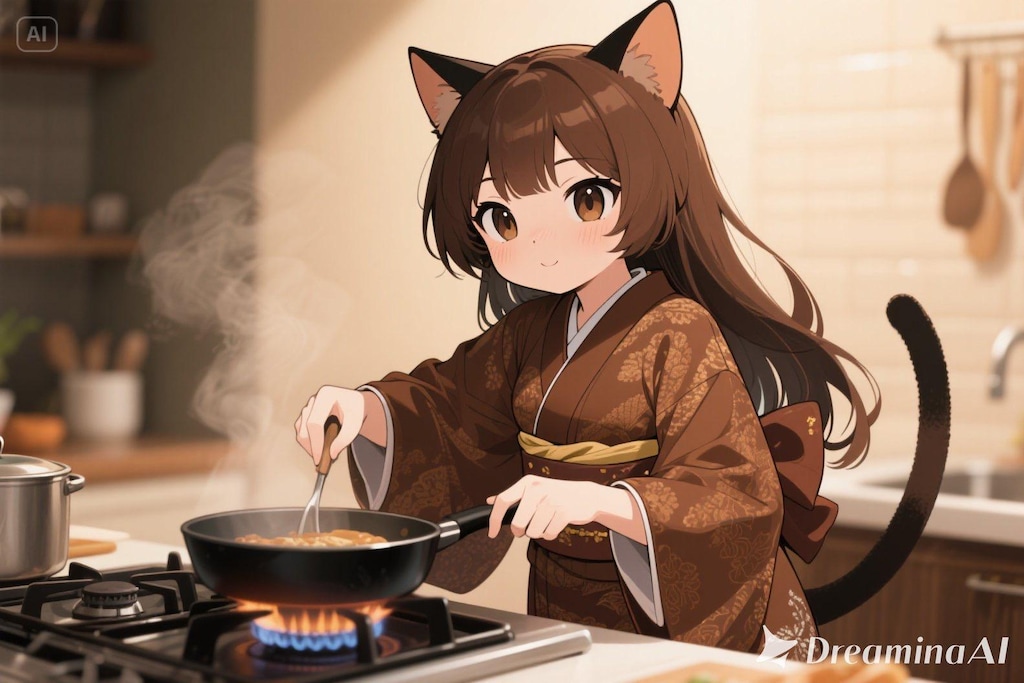 料理をするみことちゃん