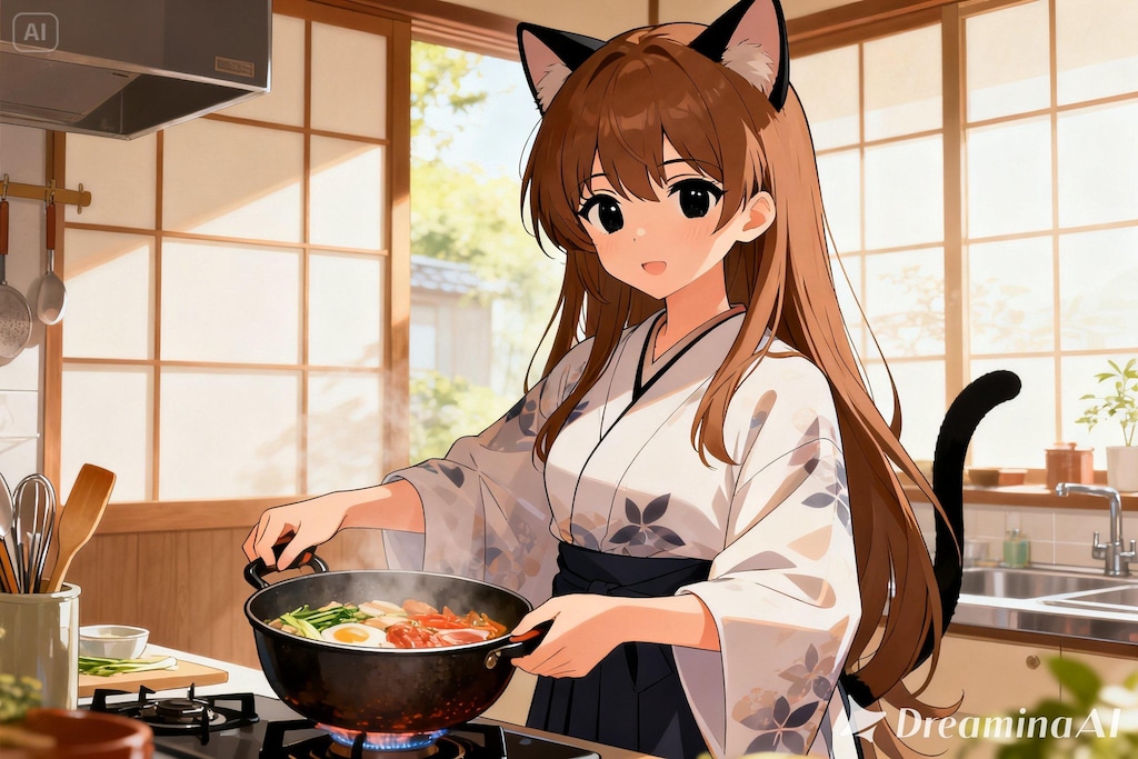 料理をするみことちゃん