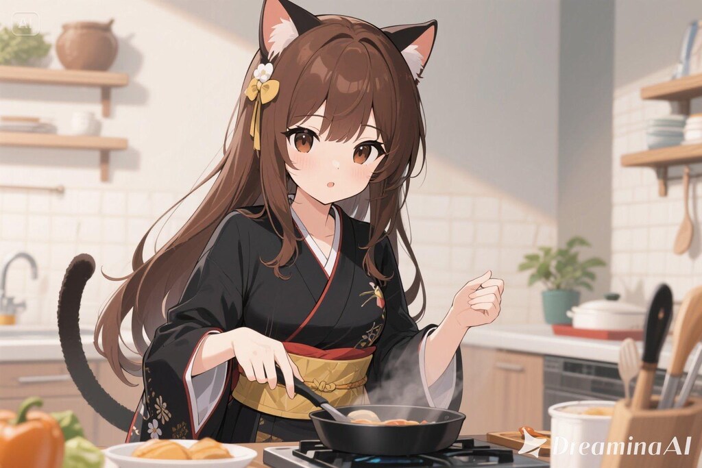 料理をするみことちゃん