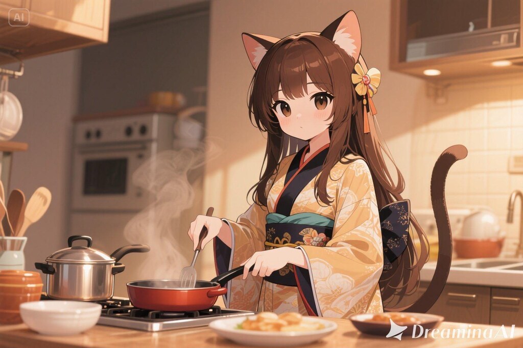 料理をするみことちゃん