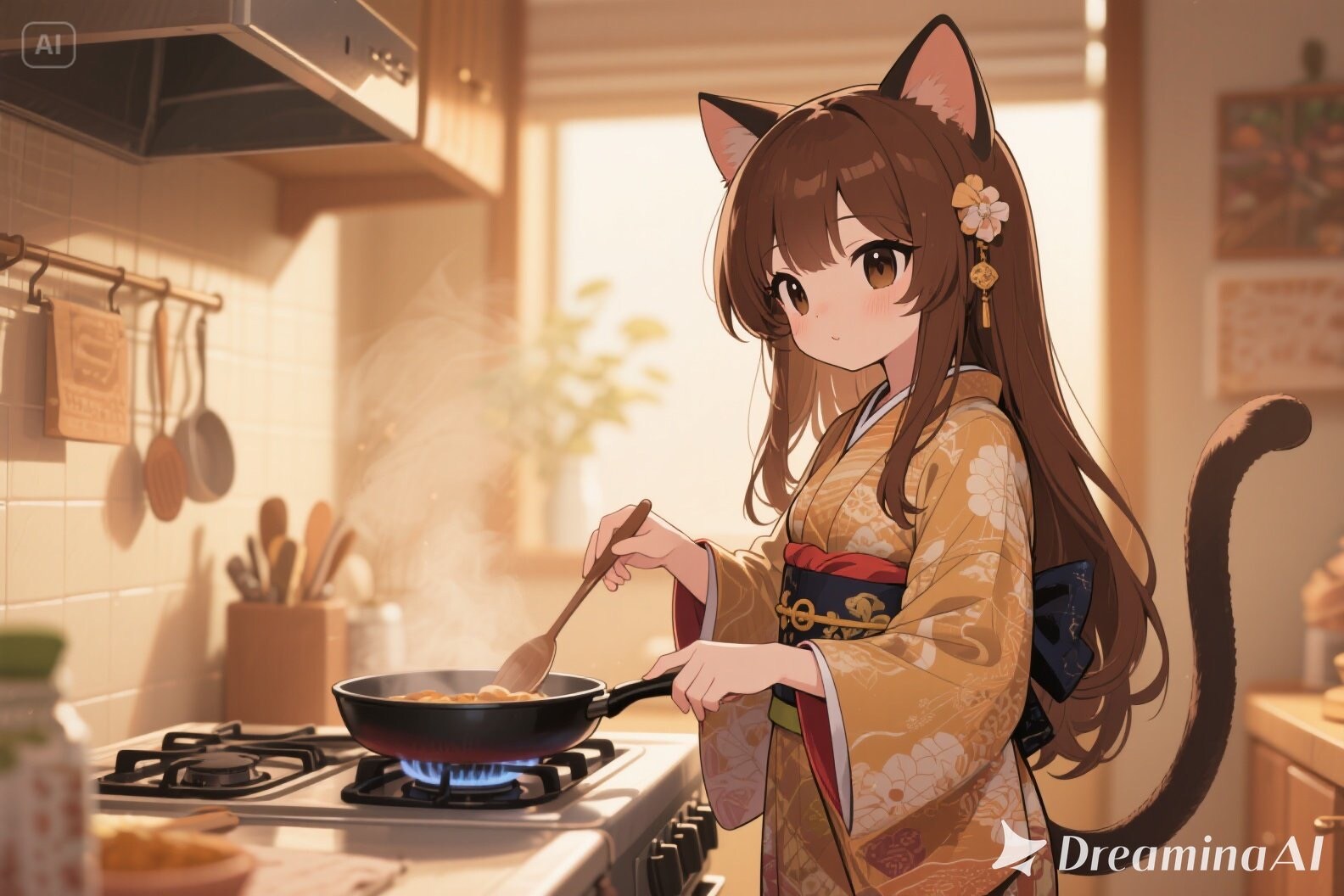 料理をするみことちゃん | の人気AIイラスト・グラビア