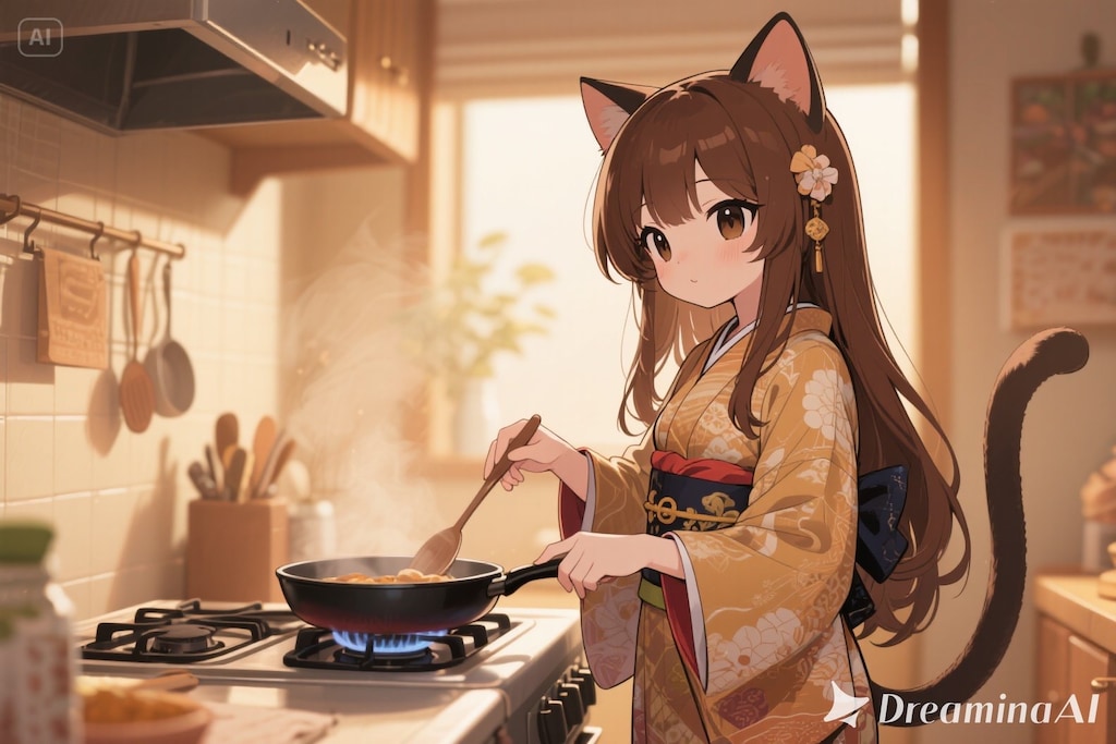 料理をするみことちゃん