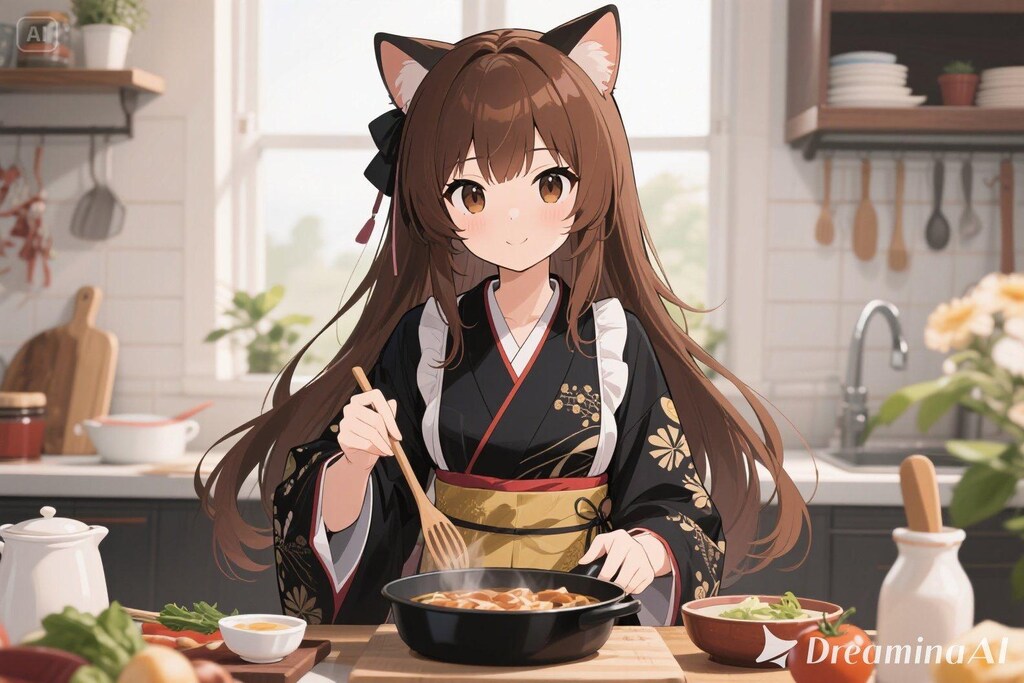 料理をするみことちゃん