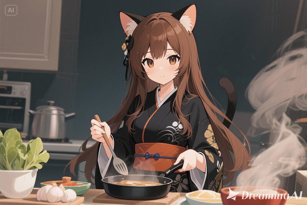 料理をするみことちゃん