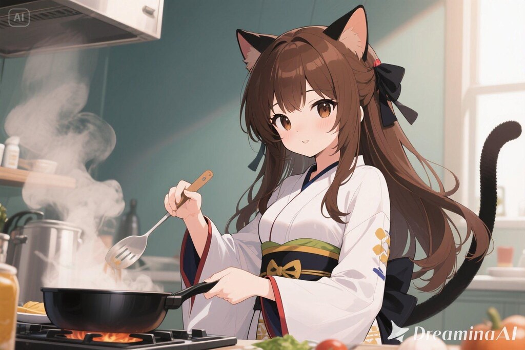 料理をするみことちゃん